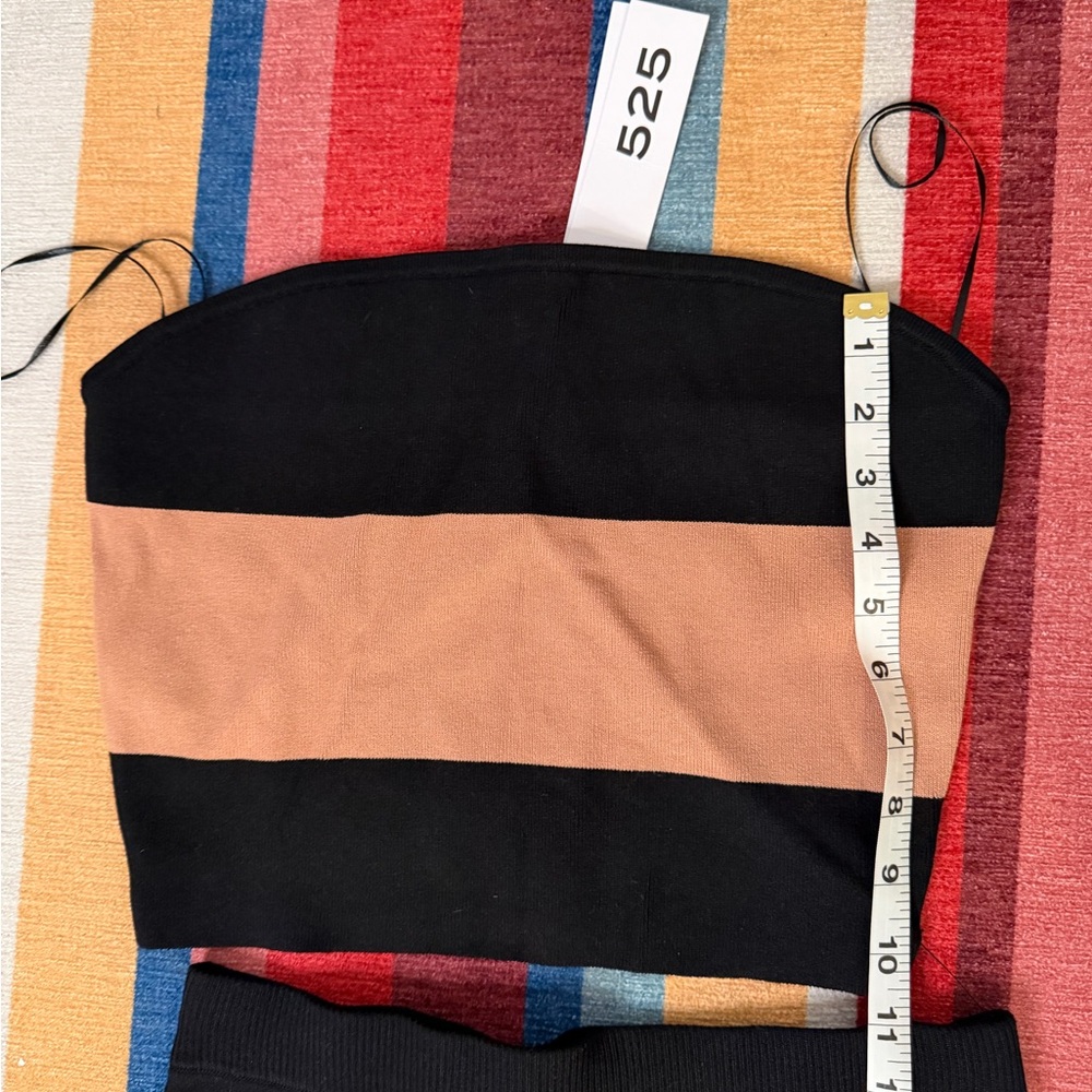 Striped Black and Tan Two-Piece Set - Picture 3 of 8